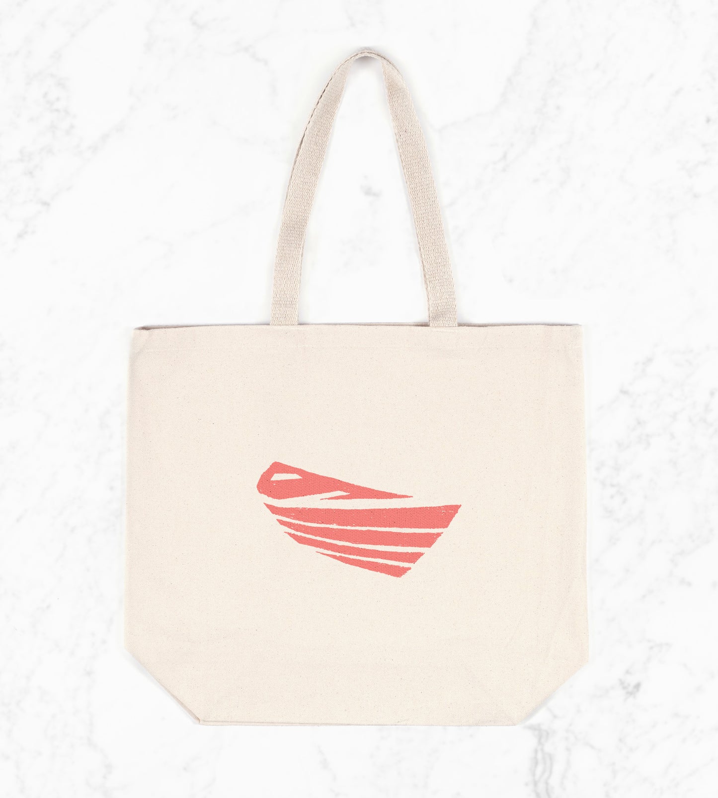 In Living Coral Canvas Tote